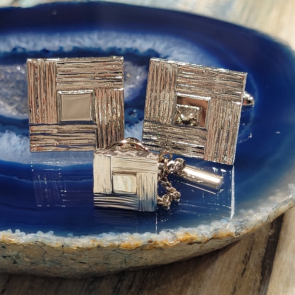 Shields Cufflinks and Tie Pin.